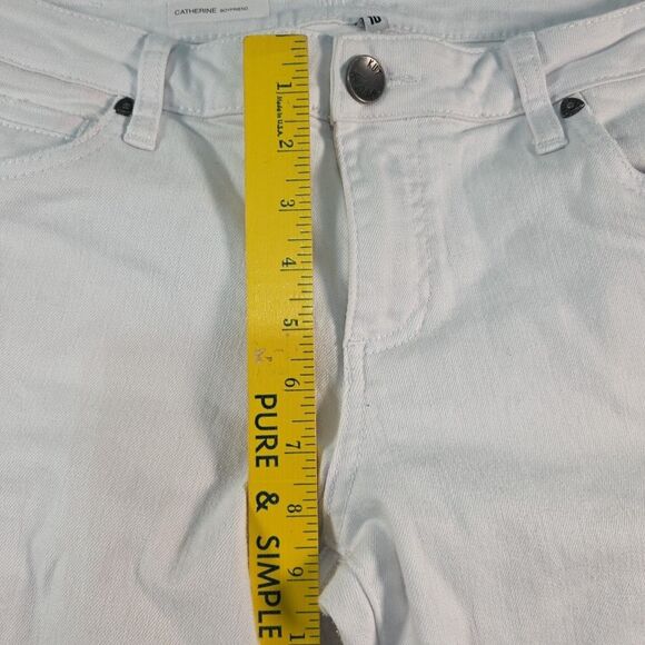 KUT from the Kloth Boyfriend Catherine Jeans Women's 10 White Denim Distressed - Picture 8 of 13